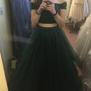 2 Piece Poofy Prom Dress